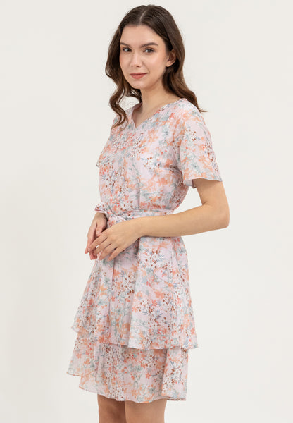 Krizia Wrap-around Layered Skirt Dress