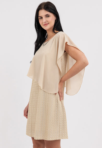 Krizia Overlay Knits Dress with Detachable Necklace