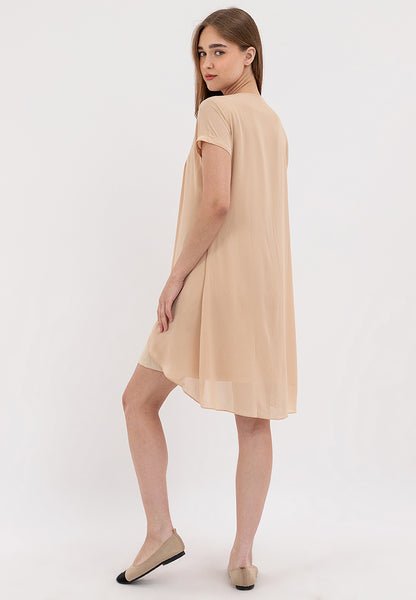 Premium Overlay Shift Dress with Detatchable Chain Necklace