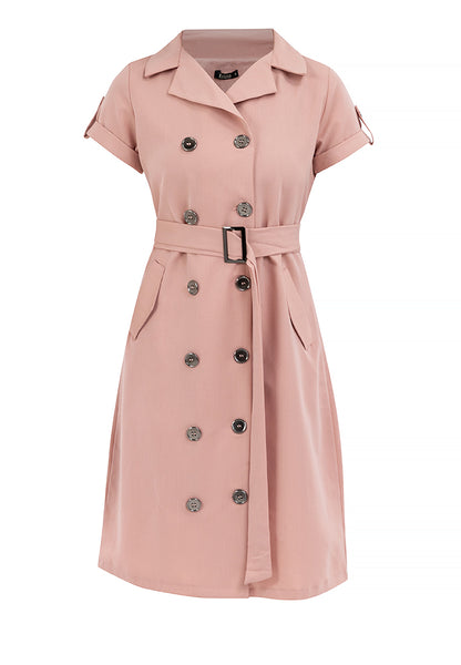 Krizia Double Breasted Trench Dress With Belt