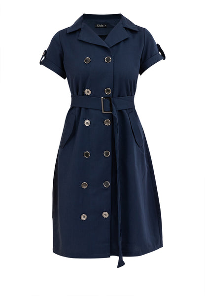 Krizia Double Breasted Trench Dress With Belt