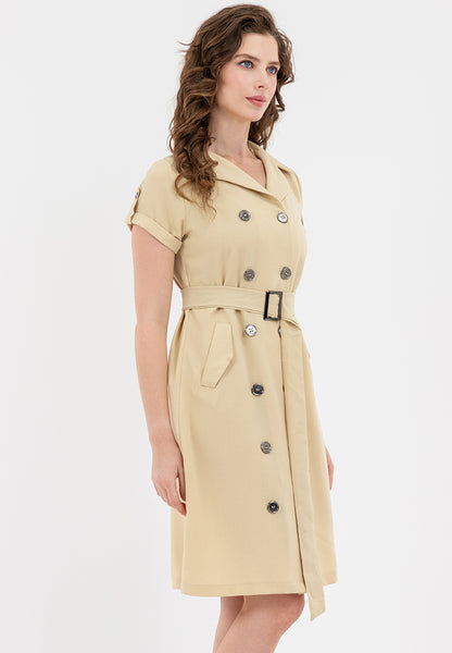 Krizia Double Breasted Trench Dress With Belt