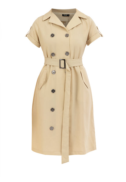 Krizia Double Breasted Trench Dress With Belt