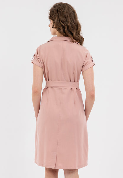 Krizia Double Breasted Trench Dress With Belt