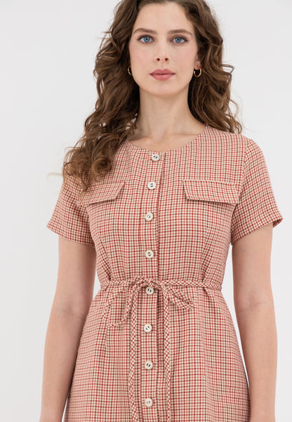 Krizia Button Down Tie Waist TwKrizia Button Down Tie Waist Tweed Dressed Dress