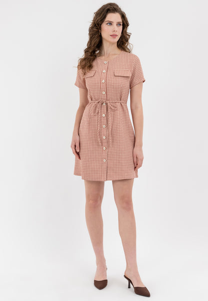 Krizia Button Down Tie Waist TwKrizia Button Down Tie Waist Tweed Dressed Dress