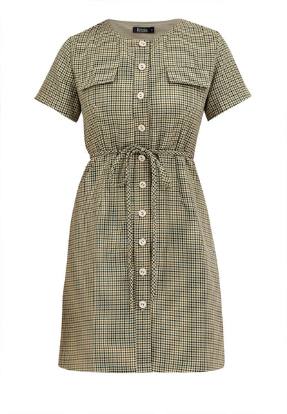 Krizia Button Down Tie Waist TwKrizia Button Down Tie Waist Tweed Dressed Dress