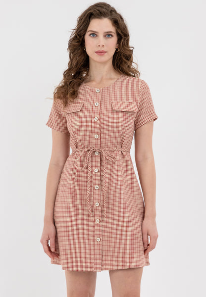 Krizia Button Down Tie Waist TwKrizia Button Down Tie Waist Tweed Dressed Dress