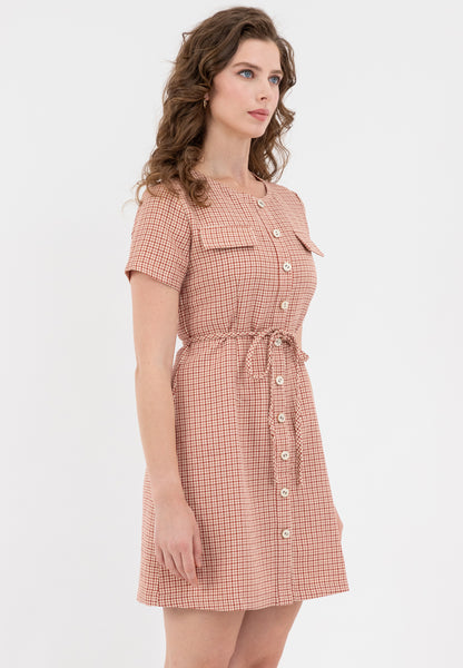 Krizia Button Down Tie Waist TwKrizia Button Down Tie Waist Tweed Dressed Dress