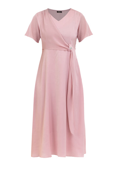 Krizia Wrap Style Side Tie V-Neck Dress