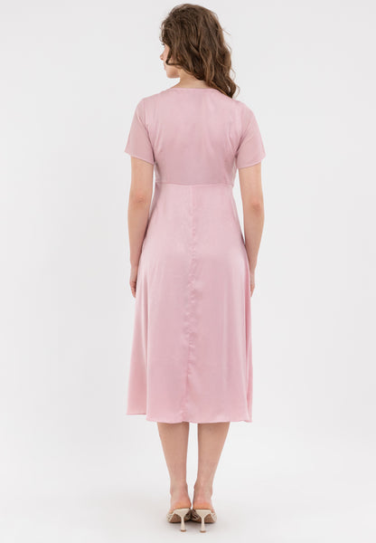 Krizia Wrap Style Side Tie V-Neck Dress