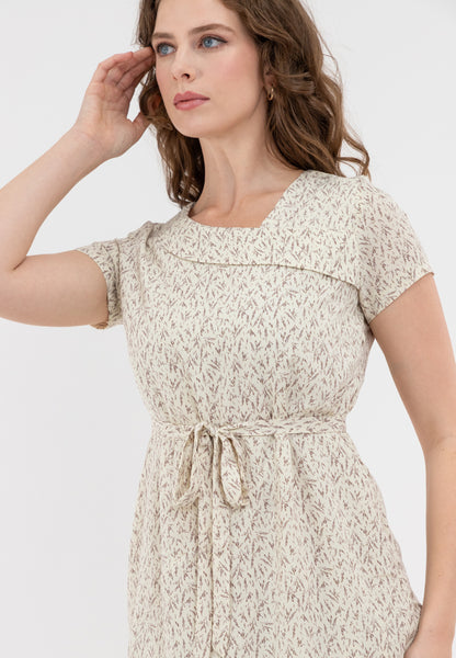 Krizia Asymmetrical Hemline Tie Waist Printed Dress