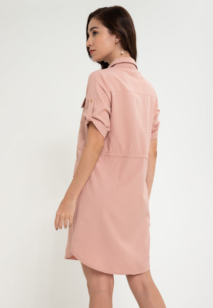 Krizia Button Down Shirt Dress With Roll Tab Sleeve Dress