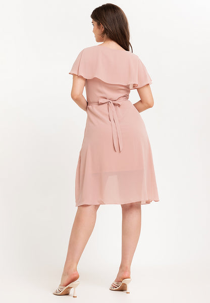 Krizia Capelet Midi Dress with Crystal Belt