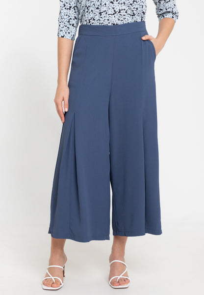 Krizia High Waist Wide Leg Cotton Blend Pants Culottes - Premium Quality Lounge Korean Style PA-3521