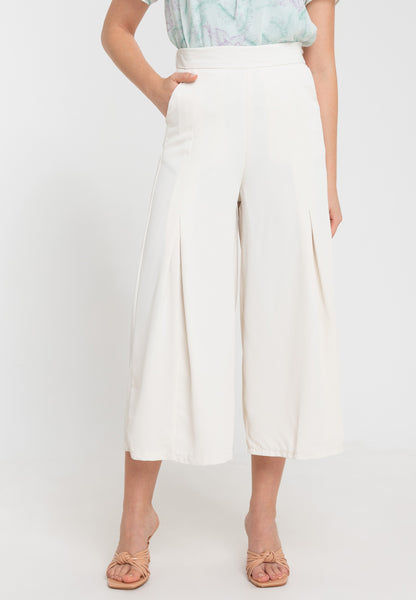 Krizia High Waist Wide Leg Cotton Blend Pants Culottes - Premium Quality Lounge Korean Style PA-3521