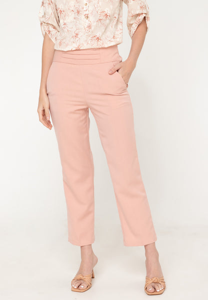 Krizia Hight Waist Cotton Blend Side Pockets Straight Cut Pants