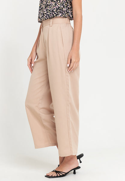 Krizia High Waist Wide Leg Cotton Blend Pants