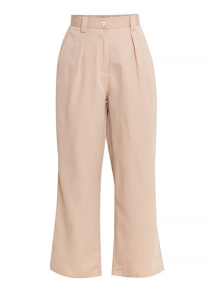 Krizia High Waist Wide Leg Cotton Blend Pants