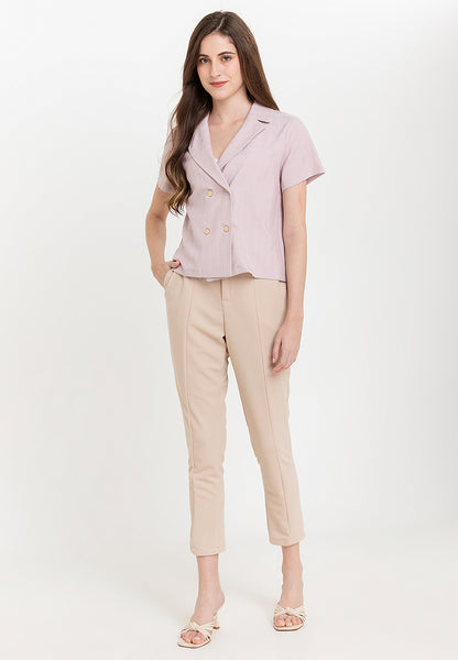 Krizia Cotton Knit Stretch Straight Cut Pants