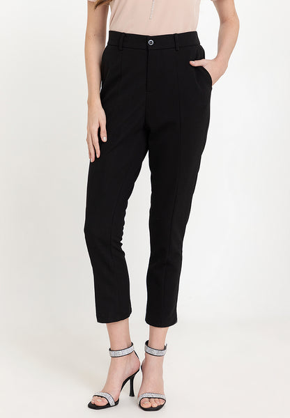 Krizia Cotton Knit Stretch Straight Cut Pants