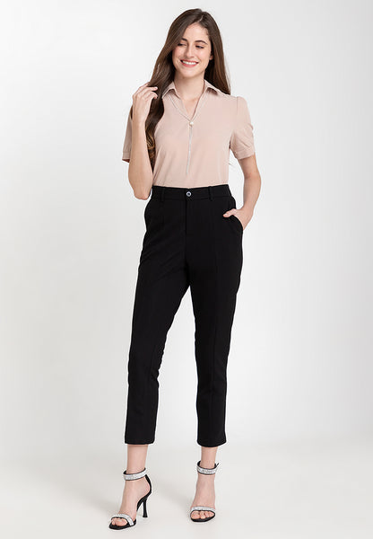 Krizia Cotton Knit Stretch Straight Cut Pants