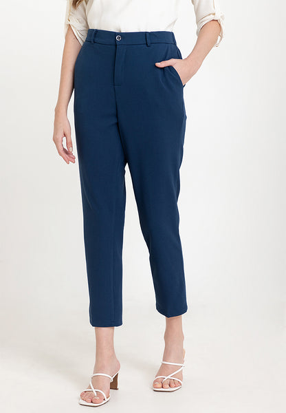 Krizia Cotton Knit Stretch Straight Cut Pants