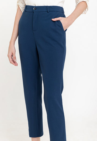 Krizia Cotton Knit Stretch Straight Cut Pants