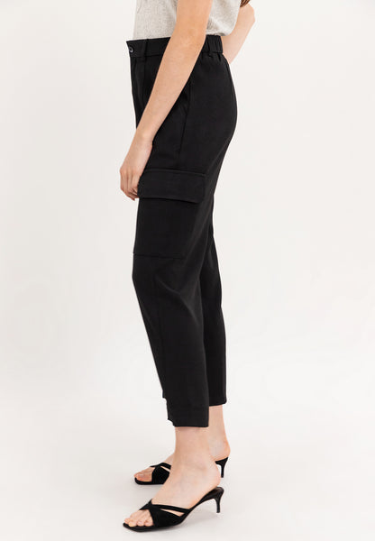 Krizia Cotton Blend Wide Straight Cargo Pants