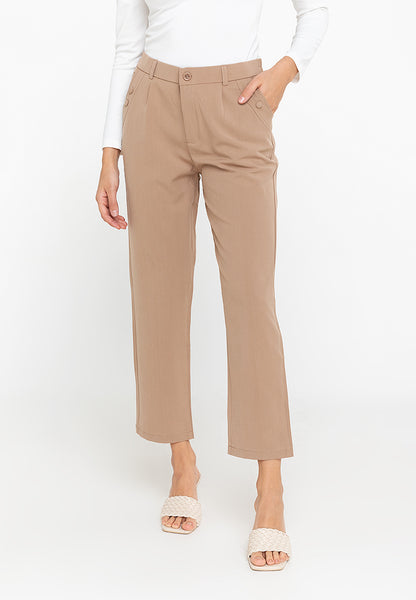 Krizia Cotton Blend Hight Waist Side Pocket Pants