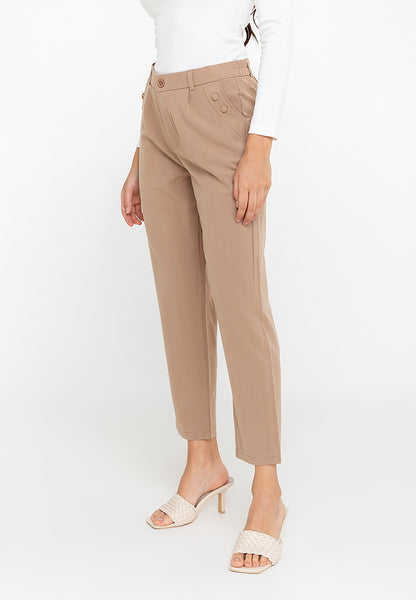 Krizia Cotton Blend Hight Waist Side Pocket Pants