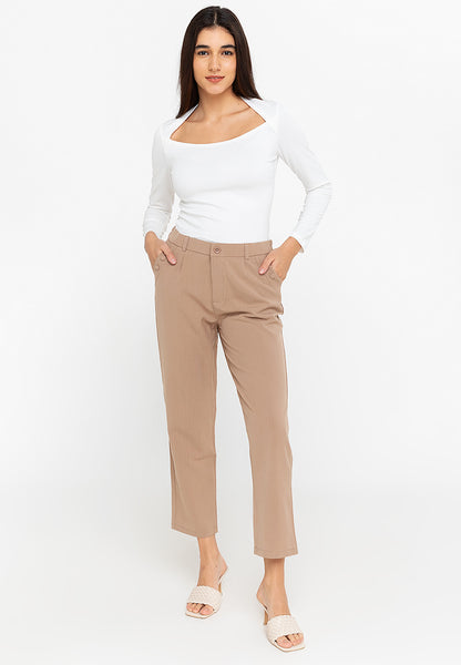 Krizia Cotton Blend Hight Waist Side Pocket Pants