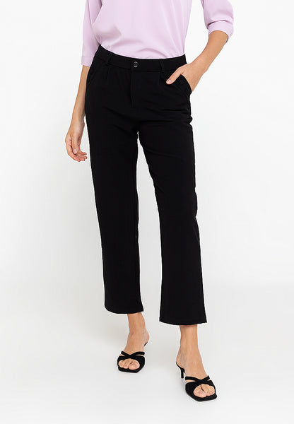 Krizia Cotton Blend Hight Waist Side Pocket Pants