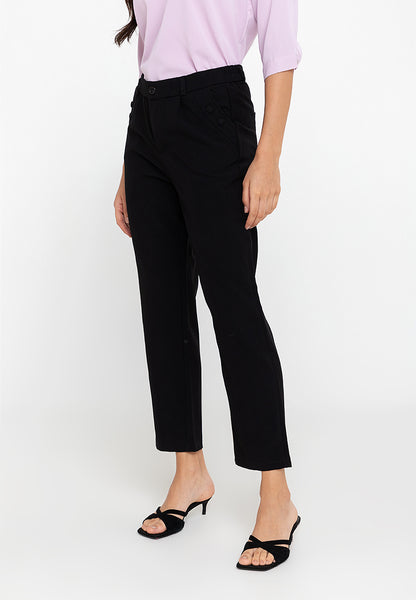 Krizia Cotton Blend Hight Waist Side Pocket Pants