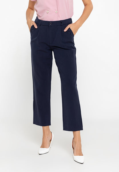 Krizia Cotton Blend Hight Waist Side Pocket Pants