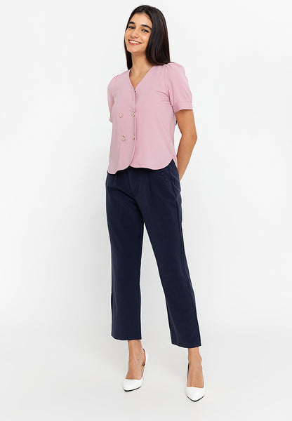 Krizia Cotton Blend Hight Waist Side Pocket Pants