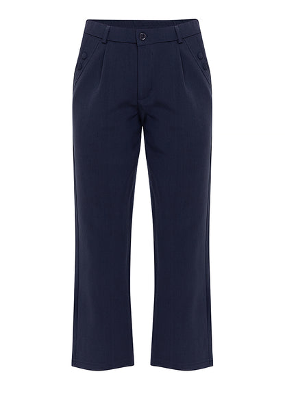 Krizia Cotton Blend Hight Waist Side Pocket Pants