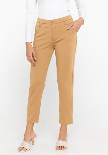 Krizia Cotton Blend Hight Waist Side Pocket Pants