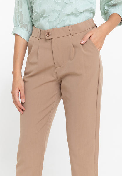 Krizia Cotton Blend Hight Waist Side Pocket Pants