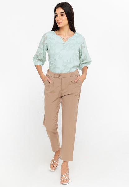 Krizia Cotton Blend Hight Waist Side Pocket Pants