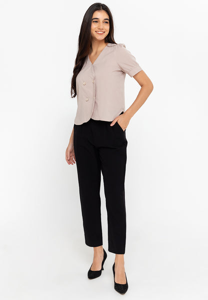 Krizia Cotton Blend Hight Waist Side Pocket Pants