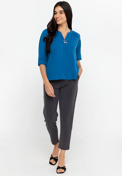 Krizia Cotton Blend Hight Waist Side Pocket Pants