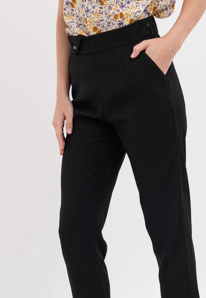 Straight Leg Cut Pants with Two Functional Side Pockets