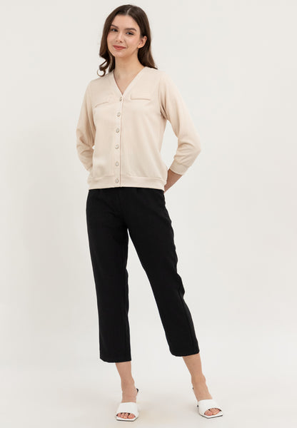 Krizia High Waisted Pants Trousers Casual Plain Office Work Business Pant with Pockets