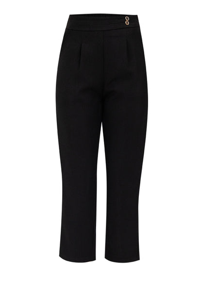 Krizia High Waisted Pants Trousers Casual Plain Office Work Business Pant with Pockets