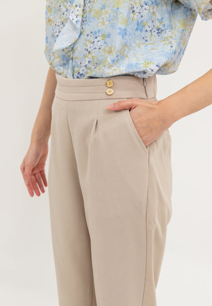 Krizia High Waisted Pants Trousers Casual Plain Office Work Business Pant with Pockets