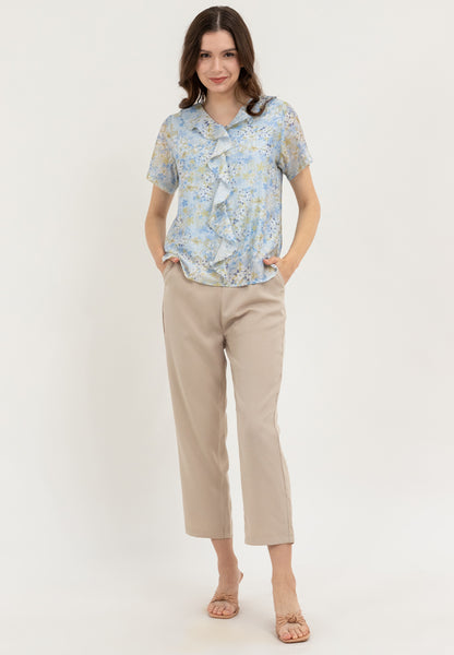 Krizia High Waisted Pants Trousers Casual Plain Office Work Business Pant with Pockets