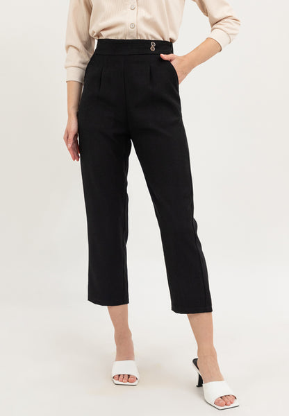 Krizia High Waisted Pants Trousers Casual Plain Office Work Business Pant with Pockets