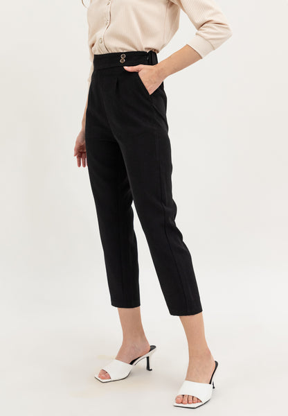 Krizia High Waisted Pants Trousers Casual Plain Office Work Business Pant with Pockets