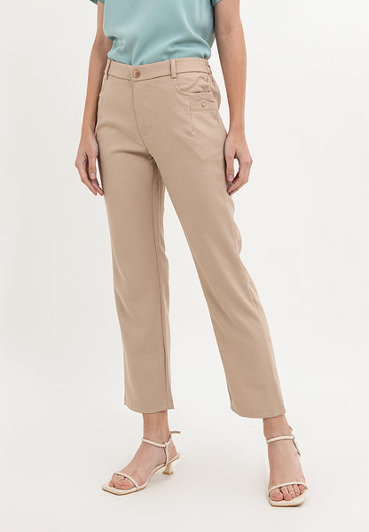Krizia Cotton Blend Straight Cut Ultra Stretch Pants